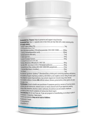 Synergy Holistics | Vision Synergy - Preserve and Support Visual Function Eye Health Supplement Featuring 13 Synergistic Herbs & Nutrients including FloraGLO Lutein Bilberry Eyebright L-Taurine & OptiBerry  - Buy Online on GoSupps.com