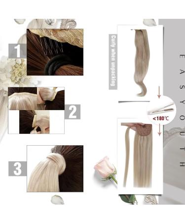 Easyouth Ash Blonde Highlight Blonde Ponytail Hair Extensions 16 Inch 80g - Buy Online on GoSupps.com