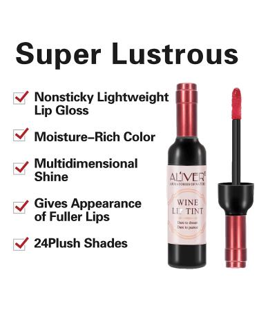 Wine Lip Tint Set - Long Lasting & Waterproof Formula in 6 Colors | Matte Lip Gloss Stain for Moisturizing & Non-Smudge Makeup - Buy Online on GoSupps.com
