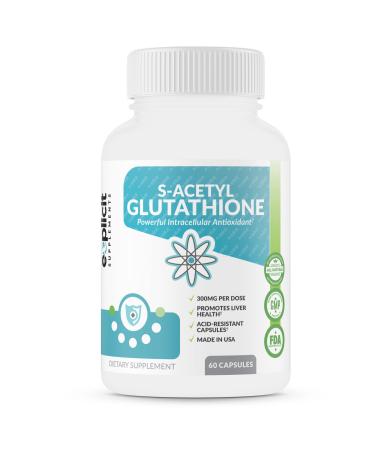 eXplicit Supplements S-Acetyl Glutathione SAG 300mg Per Dose Acid-Resistant Caps Made in The USA - 60 Capsules