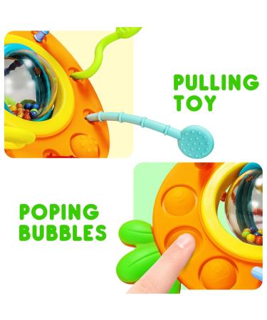 Buy Jiosdo Montessori Sensory Baby Toys - Silicone Pull String Rattle & Engine Toys (6 Months - 1 Year) - Orange Carrot - Buy Online on GoSupps.com