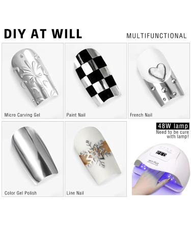 Buy 2x12ml Metallic Nail Gel Liner Polish - Chrome Effect Nail Art | High Gloss Shine Soak Off UV/LED | Silver & Gold Manicure Set - Buy Online on GoSupps.com