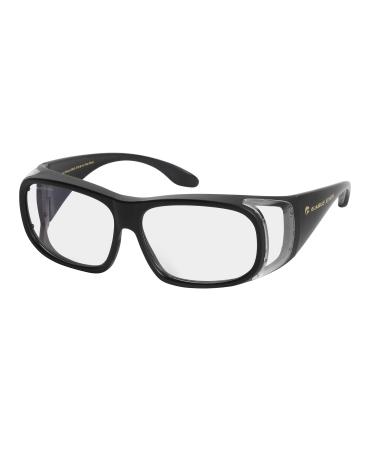 Eagle Eyes FitOn DigiTec Fit Over Blue Light Blocking Computer Glasses - Wear Over Prescription Glasses/Reading Glasses/RX Glasses - 99.9% UV Protection with Anti-Reflective (Large Black)