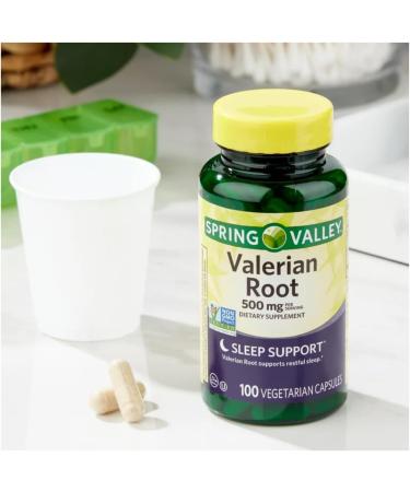 Spring Valley Valerian Root Capsules 500 mg 100 Count + STS Sticker. - Buy Online on GoSupps.com