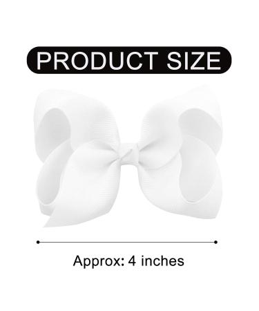 DEEKA 16 PCS White 4 Inch Hand-made Hair Bow Grosgrain Ribbon Alligator Clips for Girls - Buy Online on GoSupps.com