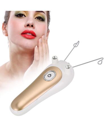 Hair removal device of electrical thread-epilier physical cotton thread epilator hair clipper trimmer for use on the body's face (gold)
