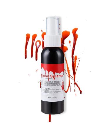 Fake Blood Makeup Spray Halloween SFX Makeup Fake Blood Zombie Vampire and Monster Dress Up Cosplay 2.1Oz(60ml)