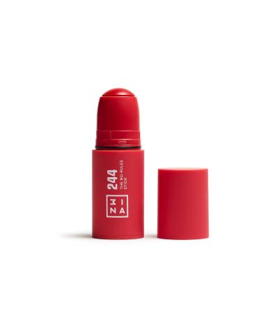 3INA MAKEUP - The No - Rules Stick 244 - Red Blush Stick Matte for Sensitive Eyes Lips & Cheeks with Hyaluronic Acid - Cream Blush for a Natural Finish - Vegan - Cruelty Free