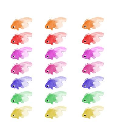 WeddHuis 21 Pieces Stretchy Neon Fish Artificial Floating Fish Soft Rubber Goldfish Toys Small Fake Fish Ornament for Cat Toys Aquarium Decoration Party Favors - Buy Online on GoSupps.com