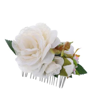 MAGICLULU Bridal Hair Accessories Bridal Hair Comb Hair Side Comb Women Hair Comb Hair Ornament Bridal Headpiece Hair Decoration Flower Shape Hair Decor Silk Flower Wedding Hair Stick Bride