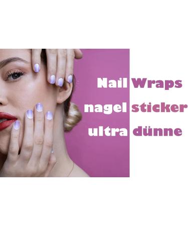 Ain Katy Violet Ombre Nail Film - 40 Ultra-Thin Self-Adhesive Nail Wraps for Stunning French Nail Designs - Buy Online on GoSupps.com