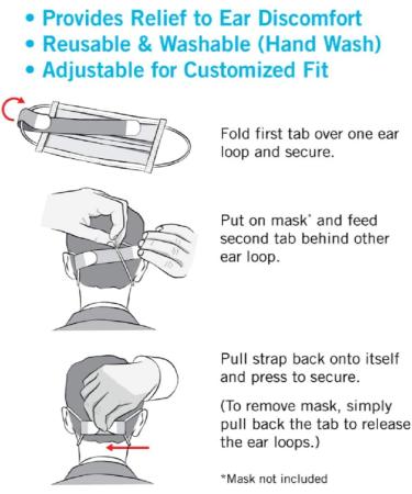 VELCRO Brand Face Mask Extender Straps 4pk Black - Comfortable & Adjustable Ear Savers - Buy Online on GoSupps.com