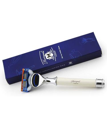 Superior Selection Haryali London 5 Edge Cartridge Razor in Ivory | Ideal for Beginners & Enthusiasts - Ghent's Shave Essentials - Buy Online on GoSupps.com