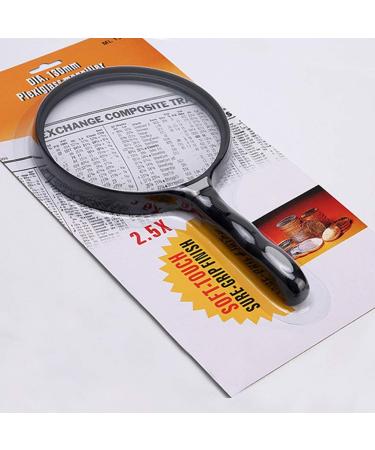 130mm Large Lens Handheld Magnifier 2.5X Reading Newspaper Map Glass Ergonomic Handle Loupe Cordless Grass Trimmer - Buy Online on GoSupps.com