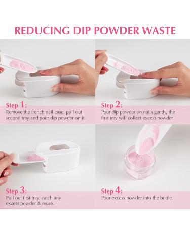 Unibouti Dip Powder Recycling System & French Tip Tray 2-in-1 | Big Size | Mess-Free | Nail Glitter Saver Holder & French Nail Art Smile Line Mold Kit - White - Buy Online on GoSupps.com