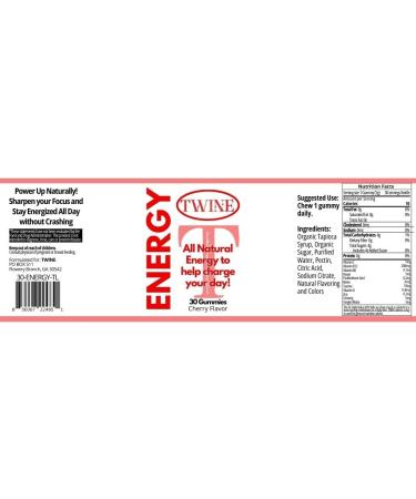 Energy Gummies with Vitamin B12 Ginseng & Ginkgo Biloba Includes Biotin Niacin Taurine Zinc Pantothenic Acid Vitamin C D & B6 30 Count - Buy Online on GoSupps.com