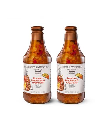 Robert Rothschild Farm Roasted Pineapple & Habanero Gourmet Glaze and Finishing Sauce  Sweet and Spicy Marinade, Glaze or Dip  40 Oz (Pack of 2) 2.5 Pound (Pack of 2)