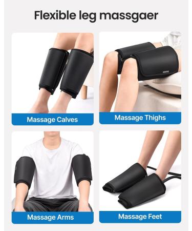 Renpho Leg Massage Device with Heat - Air Compression for Calf Thigh & Foot Pain Relief | 2 Heaters 3 Modes & Intensities - Buy Online on GoSupps.com