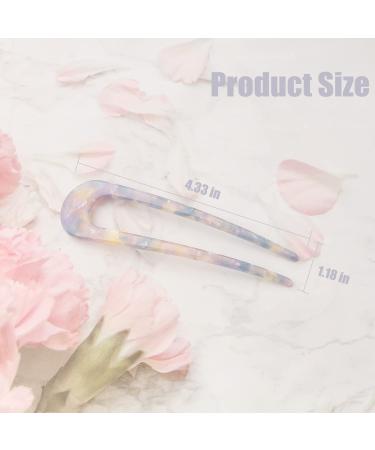 6 Pieces French Style U Shaped Hair Pins Tortoise Shell Hair Sticks Forks - Leopard Chignon Pin for Women and Girls - Buy Online on GoSupps.com