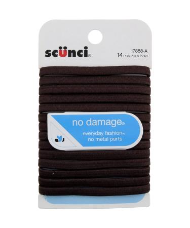 Scunci No Damage Brown Hair Elastics â€“ 14 Count | Soft & Durable for All Hair Types - Buy Online on GoSupps.com