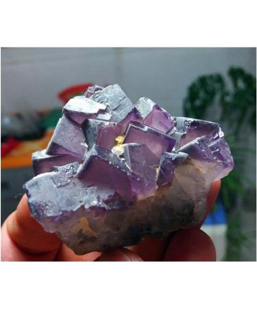 Natural Crystal Rough Stone Crafts TOP 75g Rare Natural Purple Fluorite Crystal Cluster Specimen - Buy Online on GoSupps.com