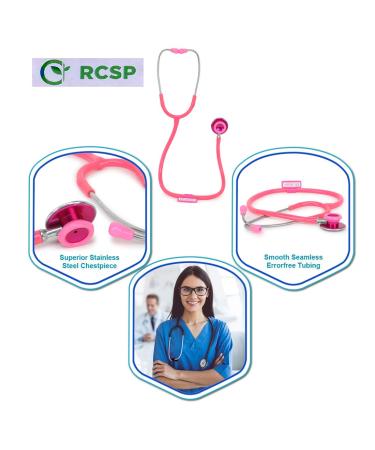 Acoustic Stethoscope for Doctors & Students | Lightweight Flexible Soft Ear Knobs | Pink Edition - Shop Internationally - Buy Online on GoSupps.com