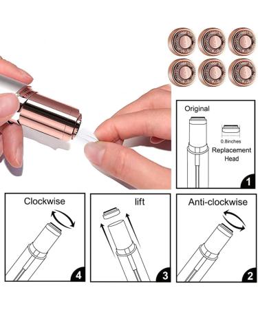6 Pcs Rose Gold-Plated Facial Hair Remover Replacement Heads | First Gen Finishing Hair Remover | Gentle on Women's Lip, Chin, and Cheeks | Includes 1 Cleaning Brush - Buy Online on GoSupps.com