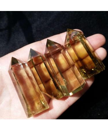 Natural Crystal Rough 4pcs Natural Citrine Quartz Crystal Transparent Point - Buy Online on GoSupps.com