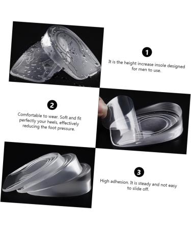 FOMIYES Height Increasing Insoles - 4 Pairs Gel Heel Cushions for Men | Invisible Shoe Lift Inserts for Extra Height - Buy Online on GoSupps.com