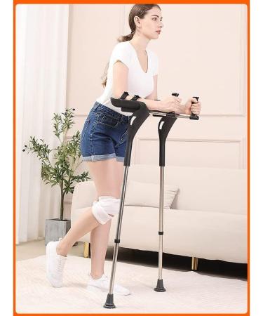 Walking Crutches Medical Arm Crutches for Women Men Ergonomic Adjustable Aluminum Forearm Crutches Walking Mobility Aid Balanced Walker for Adults with Height 2'7" to 3'6" Lightweight Walking Aid Black 1pcs - Buy Online on GoSupps.com