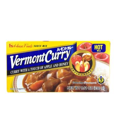 House Foods Vermont Curry Hot 8.11 Oz (230g) - Pack of 2 | Authentic Japanese Curry Sauce - Buy Online on GoSupps.com