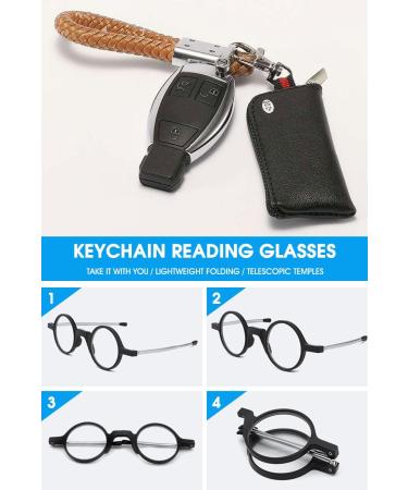 Vevesmundo Blue Light Filter Foldable Reading Glasses - Compact & Collapsible Mini Glasses with Case - Anti Blue Light Aid in Red (2.0x) - Buy Online on GoSupps.com