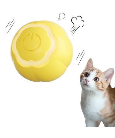Peticularz cat toys self-employment electrical Powerball 2.0 for cats interactive wloom intelligence cat ball magic ball (yellow with petals) flower yellow