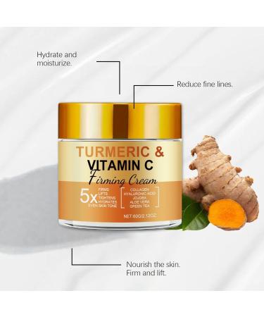 Vitamin C Creme Cr me visage au curcuma avec vitamine C cr me anti- ge raffermissante cr me clat hydratante hydratant raffermissant pour peaux normales s ches grasses et mixtes - Buy Online on GoSupps.com