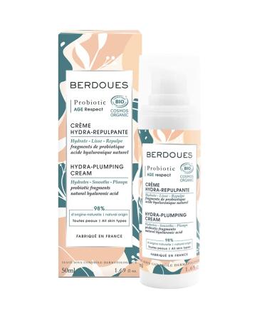 Probiotic Age Respect Hydra Plumping Cream | Anti Aging Face Moisturizer with Hyaluronic Acid. Leaves the Skin Firmer. Fine Lines & Wrinkles Appear Less Visible | Made in France - 1.69 fl.oz