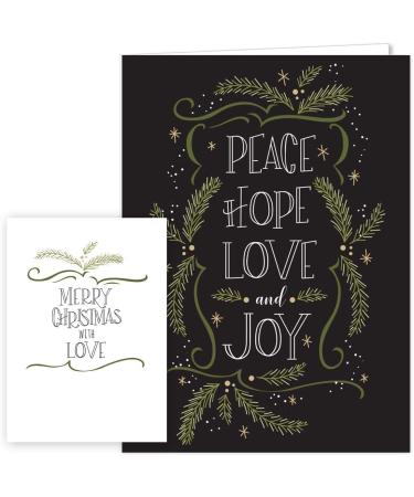 Christmas Pines Typography Holiday Card Assortment Pack - Set of 24 Cards, 3 Designs - 5'' x 7'' Folded - Made in USA - Blank Envelopes - Buy Online on GoSupps.com