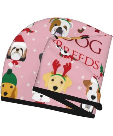 Microfiber Hair Drying Cap - Christmas Edition for 30 Dog Breeds | Soft Quick Dry Towel Wrap for Curly Long & Thick Hair - Buy Online on GoSupps.com