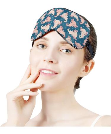 Cute Axolotl Kawaii Pattern Sleep Mask | Soft & Comfortable Eye Mask with Adjustable Head Strap - Buy Online on GoSupps.com