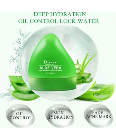 DISAAR Beauty 99% Aloe Vera Soothing Moisturizing Face Cream After Sun Repair Oil Control Acne 100ml/3.38fl.oz - Buy Online on GoSupps.com