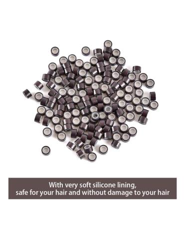 1000Pcs Premium Dark Brown Silicone Micro Link Rings 5mm for I Tip Hair Extensions - 1000 Count - Buy Online on GoSupps.com