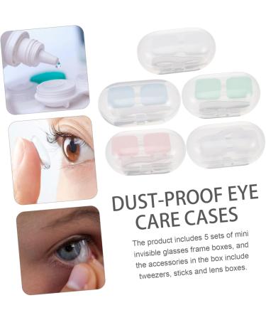 Buy SOLUSTRE 5 Sets Push Glasses Case | Contact Lens Container | Travel-Friendly PP Glasses Frame - Buy Online on GoSupps.com