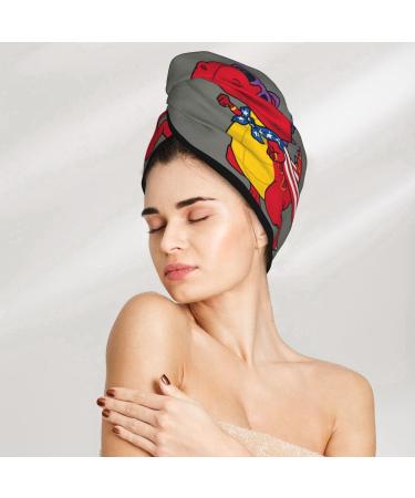 Dinosaur Super Hero Microfiber Hair Towel for Women | Soft Absorbent Coral Velvet Wrap - Quick Dry for Long Curly & Thick Hair - Buy Online on GoSupps.com