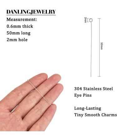 DanLingJewelry 304 Stainless Steel 24-Gauge Eye Pins for Jewelry Making - 50mm - Pack of 100 - Buy Online on GoSupps.com