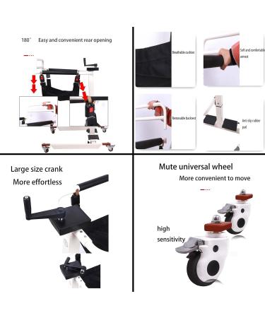 Portable Transfer Lifter Patient Lifts Home Use Lift Wheelchair for Home Lift Aid Multi-Function Lift Easy Transfer to Toilet and Bathroom with Removable Cushion - Buy Online on GoSupps.com