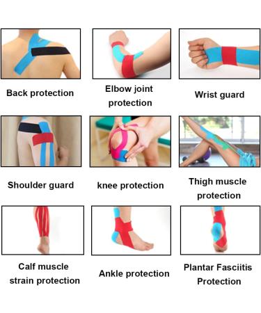 Kinesiology Tape for Sports | 16ft Water Resistant Elastic Latex Free - Knee Elbow & Shoulder Pain Relief - Black - Buy Online on GoSupps.com