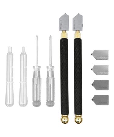 Glass Cutter Tool Set  2mm-20mm Pencil Style Oil Feed Carbide Tip with Extra Replacement Head and Oil Dropper for Mosaic/Tiles/Mirror/Stained Glass Cutting - Buy Online on GoSupps.com