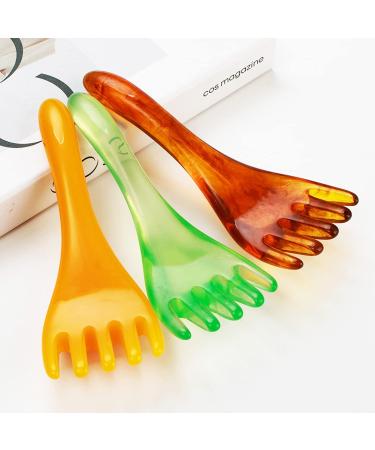 Anti-Aging Head Massage Yoga Tool Set - Gua Sha Facial Massage for Wrinkle Removal | Bionic Hand Tool | Green & Brown | International Shipping Available - Buy Online on GoSupps.com