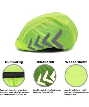 Wikallo Waterproof Rain Cover for Bicycle Helmets | Reflective Elastic Unisex Rain Protection - Signal Yellow for Men Women & Children - Buy Online on GoSupps.com