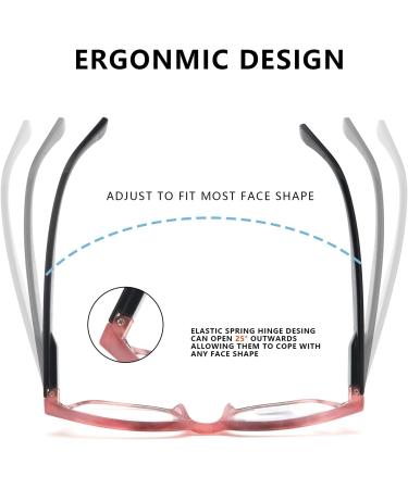 Blue Light Blocking Square Women s Reading Glasses - Fashionable +1.75 Pink Eyewear with Spring Hinge - Buy Online on GoSupps.com