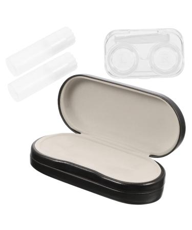 Solustrie 1 set of double -layer glasses case travel case for eye lenses decorative lensetui contact lens container glasses storage box large glasses case.